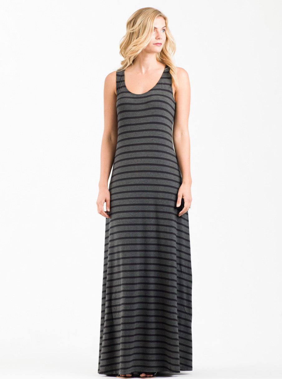 Striped tank maxi dress hot sale